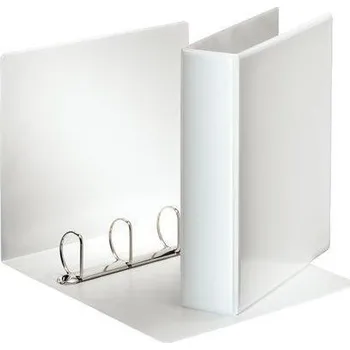 Kroužkový pořadač, s průhlednými kapsami, bílá, 4 D kroužky, 75 mm, A4, PP, ESSELTE