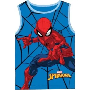 Chlapecké tílko Setino - Chlapecké bavlněné tričko bez rukávů (nátělník) Spiderman Marvel - modré 98