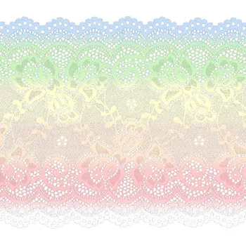 Elastická krajka 15 cm s potiskem duha