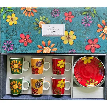 Egan BELLAMORE Sada 6 barevných kávových šálků 100 ml