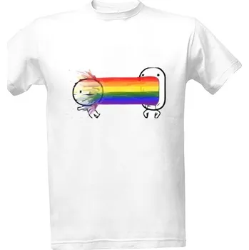 Pánské oblečení Tričko s potiskem Pánské bílé tričko rainbow pánské