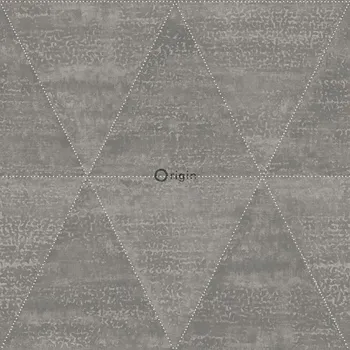 Tapeta Origin Vliesová tapeta na zeď šedá, imitace kovových trojúhelníků 337603, Matières - Metal, Origin, velikost 0,53 x 10,05 m