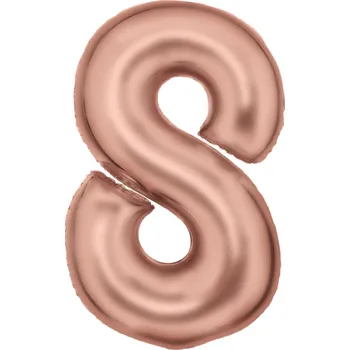 Balónek Amscan Fóliový balónek číslice 8 Satén 86 cm - barevné varianty Barva: Růžovozlatá