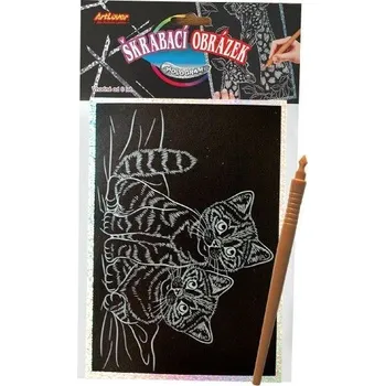 Výtvarná sada Škrabací obrázek holografický 20x15 cm štěňata