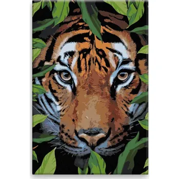 Dětské zboží Malování podle čísel - Tygr na lovu - 40x60 cm, bez dřevěného rámu - CZ výroba