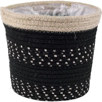 Květináč Obal na květináč Ø 20 x 19 cm přírodní, černý