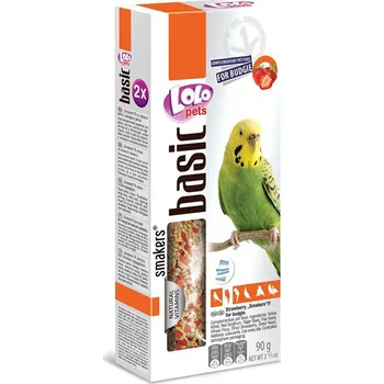 Krmivo pro ptáka Tyčky LOLO PETS Basic jahodové pro andulky 90g (2ks)