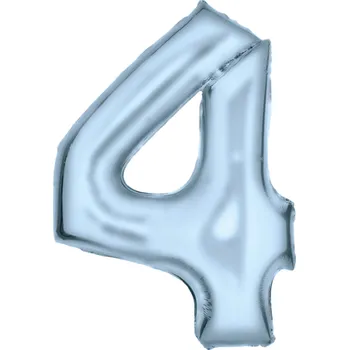 Amscan Fóliový balónek číslice 4 Satén 86 cm - barevné varianty Barva: Modrá