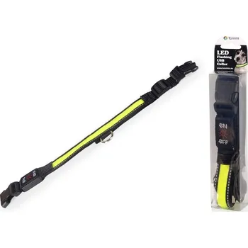 Obojek pro psa LED obojek dobíjecí USB/vel.M 40-50cm/ zelený