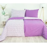 Stanex povlečení bavlna kvítek-pruh fialový (LS196) 140x200, 70x90 cm