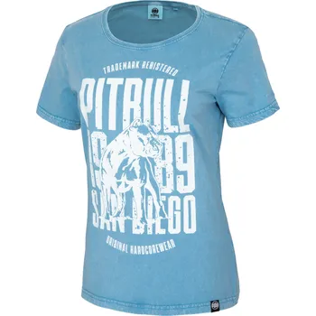 Dámské tričko PitBull West Coast - dámské triko SAN DIEGO DOG washed modré XL
