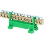 Můstek PE 12 rozbočovací na DIN lištu 12x16 Eleman zelený