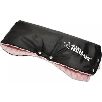 Příslušenství pro přepravu dětí Rukávník ke kočárku Baby Nellys ® minky - sv. růžová/černý