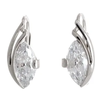 Náušnice Dámské stříbrné naušnice s čirým zirkonem STNAU0674F