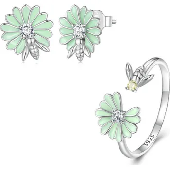 Souprava šperků For Silver Souprava zelený Květ - Stříbro 925