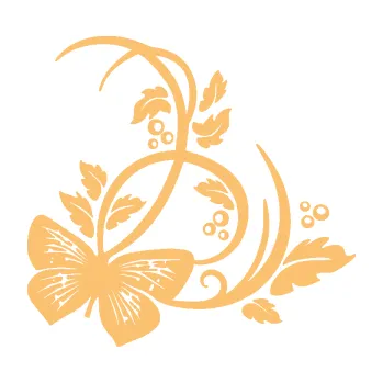 Samolepící dekorace SAMOLEPKA Květina dekor 046 pravá motýl (08 - béžová) NA AUTO, NÁLEPKA, FÓLIE, POLEP, TUNING, VLASTNÍ TEXT, TISK, AUTOSAMOLEPKY.cz, POLEPY, OBRÁZEK, LOGO, SAMOLEPKY