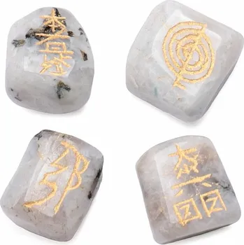 Reiki sada z měsíčního kamene se symboly Usui Reiki cca 2 až 2,8 cm