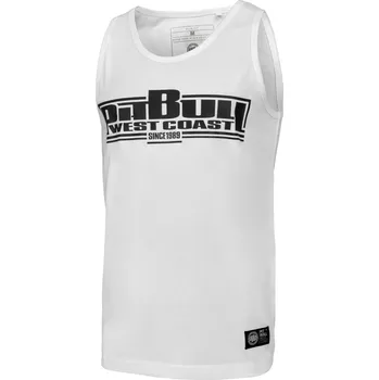 Pánské tílko PitBull West Coast - pánské tílko slim fit lycra BOXING bílé 2XL