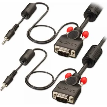 Redukce Lindy D-Sub (VGA) - D-Sub (VGA) + Jack 3,5mm kabel 10m černý (37303)