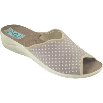 Dámské pantofle Dámské pantofle přezůvky ADANEX Silvia 28035 béžové puntíkované otevřená špička velikost: 41