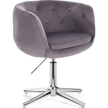 LuxuryForm DESIGN Kosmetické křeslo MONTANA VELUR na stříbrném kříži - šedé