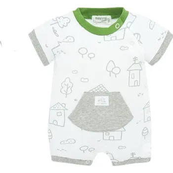 Kojenecký overall MAYORAL chlapecký krátký overal domeček bílá, šedá vel. 55 cm