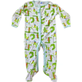 Chlapecký kojenecký overal AODA - bílá, krokodýli Velikost: 0-3