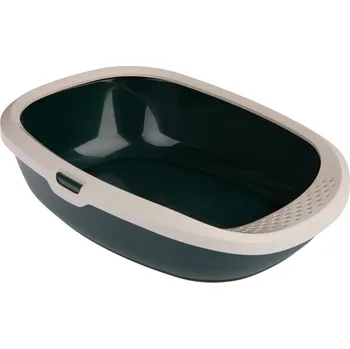 Toaleta pro kočku kooa vaničková toaleta vyrobená ze 100% recyklovaného plastu - tmavě zelená / béžová