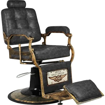 Kadeřnické křeslo GABBIANO BARBER KŘESLO BOSS HD STARÁ KŮŽE ČERNÁ