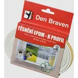 Den Braven - těsnící profil z EPDM pryže K bílý 9 x 4 mm 6m
