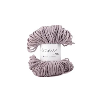 Příze Bavlněná šnůra MILA&nbsp;5&nbsp;mm - šedorůžová melange
