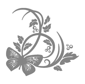 Samolepící dekorace SAMOLEPKA Květina dekor 046 pravá motýl (17 - šedá) NA AUTO, NÁLEPKA, FÓLIE, POLEP, TUNING, VLASTNÍ TEXT, TISK, AUTOSAMOLEPKY.cz, POLEPY, OBRÁZEK, LOGO, SAMOLEPKY