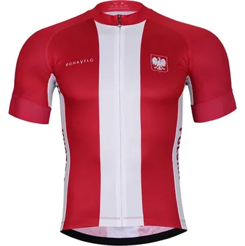 cyklistický dres BONAVELO Cyklistický dres s krátkým rukávem - POLAND II. - bílá/červená XS