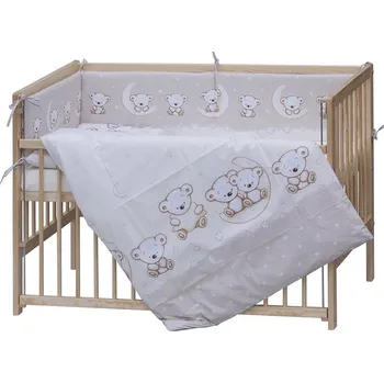 Dětská postýlka Postýlka s výbavou přírodní stahovací bok 120x60cm - TORO béžová - Scarlett