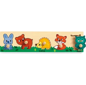Hračka DJECO Jednoduché vkládací puzzle s úchytky lesní zvířátka
