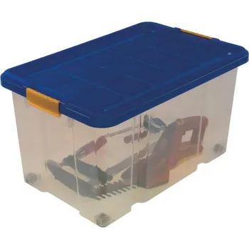 Dóza na potraviny Rival Haushaltprodukte Box s kolečky 55 L modrý s víkem