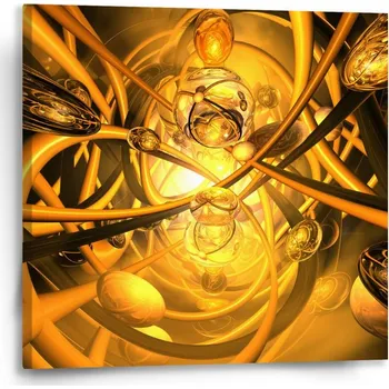 Obraz Sablio Obraz Žlutá abstrakce - 50x50 cm