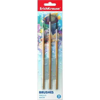 Umělecký štětec Erich Krause Štětce kulaté sada (3ks) přírodní vlas - veverka