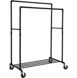 SongmicsHome Dvojitý stojan na oblečení RARE, vodovodní roury 100x59x162cm, černá