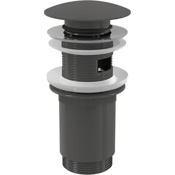 Umyvadlo ALCAPLAST Výpust umyvadlová CLICK/CLACK 5/4 celokovová s přepadem, velká zátka, GUN METAL-lesk ALC-A392-GM-P