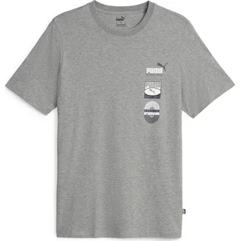 Pánské tričko Pánské Tričko s krátkým rukávem PUMA GRAPHICS VERTICAL TEE 67718703 – Šedá XL