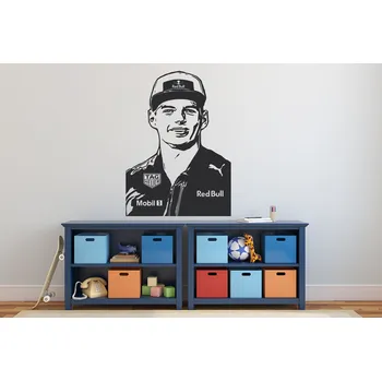 Samolepící dekorace Lepy.cz Samolepka na zeď F1 - Max Verstappen Velikost (šířka x výška): 45x62cm, Barevná varianta: Tmavě šedivá