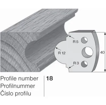 Nůž profilový č. 18 SP do frézovací hlavy 40 x 4 mm PILANA
