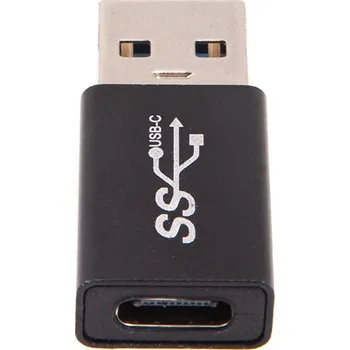 Datový kabel Přepojka / redukce USB-C samice / USB-A 3.0 samec - kovová - černá