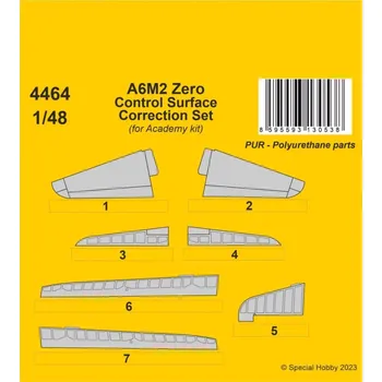 Plastikový model CMK 1/48 A6M2 Zero Control Surface Correct. Set (ACAD)