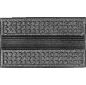 Rohožka Šedá textilní gumová čistící vstupní rohož FLOMA Scrape - 80 x 120 x 1,3 cm