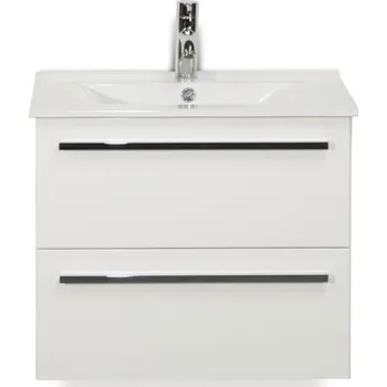 Koupelnový nábytek Koupelnový nábytkový set Seville 60 cm s keramickým umyvadlem Model 1 bílá vysoce lesklá