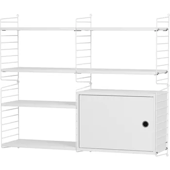 Knihovna STRING Policová sestava STRING Living Room R, nástěnná knihovna s úložným prostorem, bílá