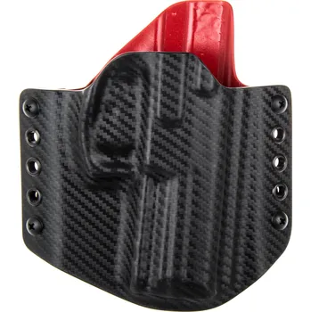 Příslušenství pro sportovní střelbu RH Holsters OWB - Heckler & Koch SFP9 - vnější kydexové pouzdro - poloviční sweatguard - carbon/červená Pouzdro je pro: Levák