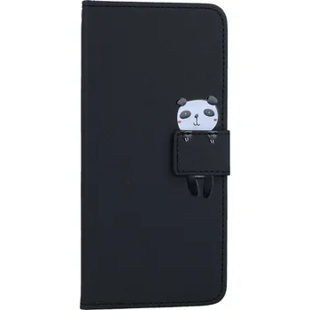Pouzdro na mobilní telefon Pouzdro Xiaomi Redmi Note 12 5G knížkové černé s pandou (kryt neboli obal na Xiaomi Redmi Note 12 5G)